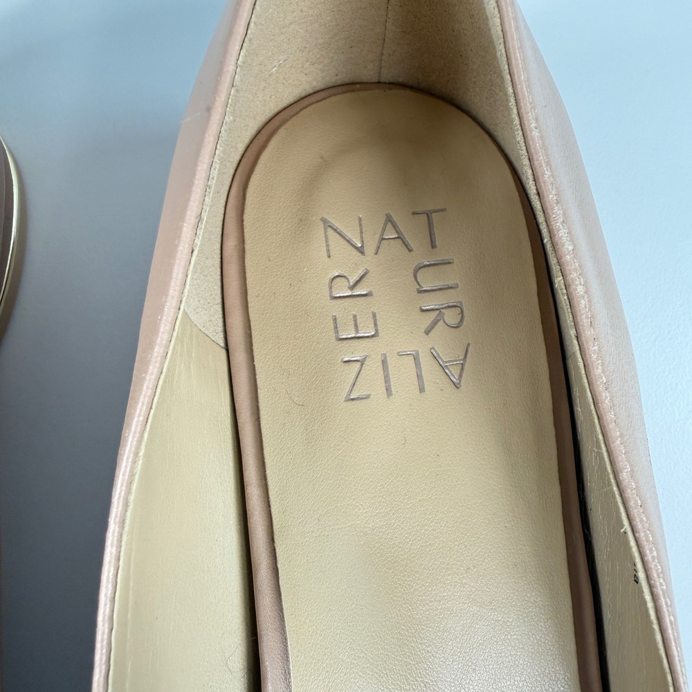 Naturalizer Havana Womens 10M Flats Nude Beige Pointed Toe Leather V Cut Shoes - Picture 10 of 11